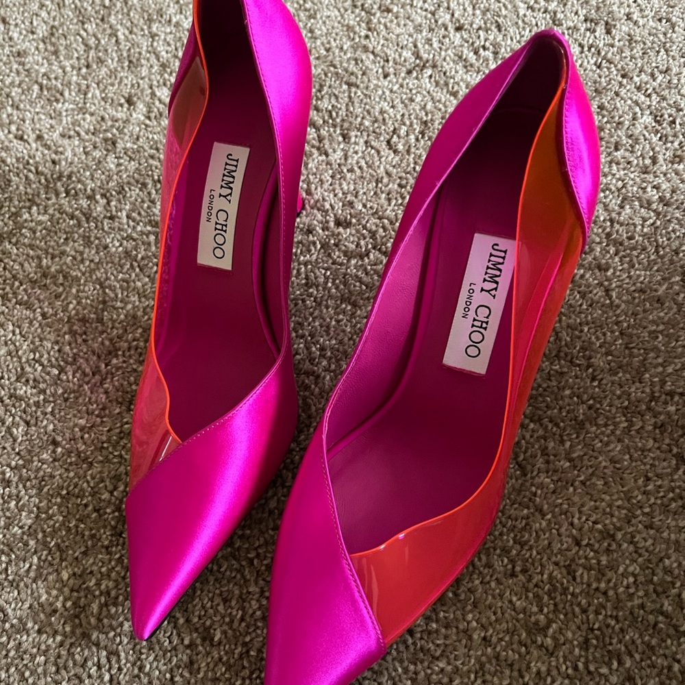 Jimmy Choo Fuchsia and Orange Heels